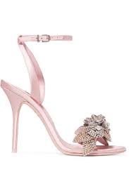 Sophia Webster Lilico Crystal Embellished Satin Sandals Baby Pink Pink Wedding Shoes Fun Wedding Shoes Wedding Shoes Sandals