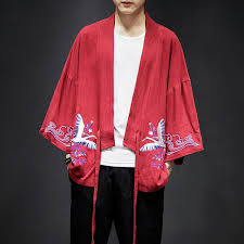Kofurisode, with the shortest sleeves, can also be worn with formal pants, or hakama. Men Embroidery Japanese Kimono Jacket Loose Coat Cardigan Outerwear Top Haori Cotton Linen Buy From 25 On Joom E Commerce Platform