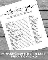Printable Baby Shower Candy Bar Game Black White Baby Shower Candy Bar Game Baby Shower Candy Bar Baby Shower Candy
