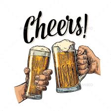 Two Hands Holding And Clinking With Two Beers Poster De Cerveja Logos De Cerveja Propagandas Vintage
