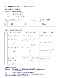 Mathematics form 3 chapter 7: Form 4 Additional Mathematics Chapter 5 Indices Logarithms Logarithm Special Functions