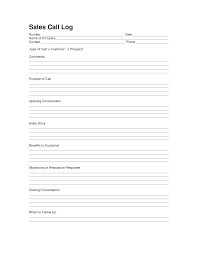 Sales Call Log Template Report Template Sales Report Template Sales Template