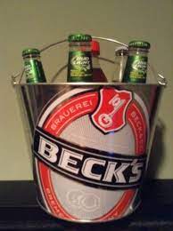 Becks 5 Quart Galvanized Beer Beverage Ice Bucket W Handle Collectible New Ice Buckets Barware Beer Bucket Beer Beer Items