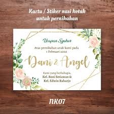 Tidak bisa kami ungkapkan betapa besar kasih tuhan buat kehidupan kami sehingga kami boleh berkumpul. Kartu Stiker Ucapan Syukur Tasyakuran Pernikahan Mohon Doa Restu Pernikahan Wedding Nasi Kotak Shopee Indonesia