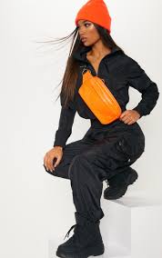 Black And Orange Cargo Pants Black Shell Multi Pocket Detail Cargo Pants Cargo Trousers Dress Down Day Tracksuit Tops