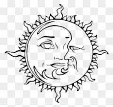 Half moon and sun in the center. 151 Images About Photography On We Heart It Sun And Moon Drawings Free Transparent Png Clipart Images Download