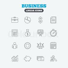 Business Icons Businessman Briefcase Stock Vector