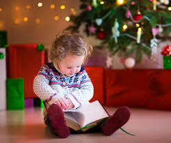 Image result for picture of a child reading a christmas book