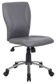White faux leather 1 seat armless chair sofa. Classic Armless Grey Faux Leather Office Chair Contemporary Office Chairs By Office Furniture More Houzz