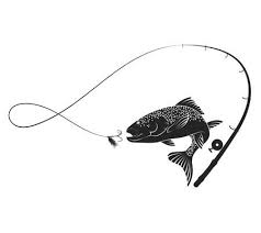 Fish Jumping For Bait And Fishing Rod Silhouette Fishing Rod Tattoo Fish Jumps Fish Drawings