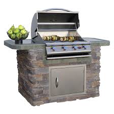 The new bull commercial style griddle is the newest addition to the most complete line of outdoor kitchen components and grills in the industry. Cal Flame 6 Ft Stone Veneer And Tile Grill Island With 4 Burner Gas Grill In Stainless Steel Lbk 601 As The Home Depot