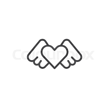 5% coupon applied at checkout. Heart Angel Wings Line Icon Outline Stock Vector Colourbox