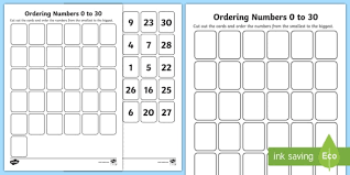 Even and odd numbers are also introduced. Ordering Numbers 0 To 30 Worksheet Teacher Made