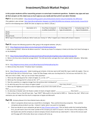 Value was effected by the. Investment Stock Market Project