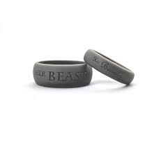 His Hers Personalized Silicone Ring Set In 2020 Silicone Wedding Band Silicone Wedding Rings Custom Silicone Rings