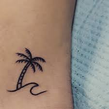 Palm Tree Wave Minimalist Tattoo Palm Tattoos Tattoos Minimalist Tattoo