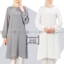 Fulyan Ithal Krep Tunik 4016 Gri Beyaz Elbise Giyim Tunik