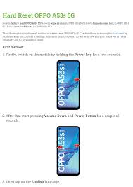 Hard Reset OPPO A53s 5G ...