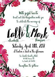 Bougainvillea Wedding Invite Pink Watercolor Printable Invitaciones Bodas Boda