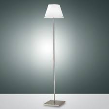 Alexia Stehleuchte 155cm Mit Led Dimmer Glasschirm Nickel