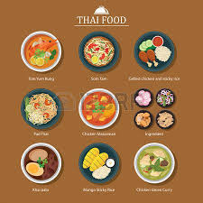 Set Of Thai Food Thai Recipes Food Illustrations Food Menu Design