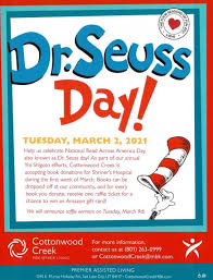 Seuss in celebration of read across america day. Events