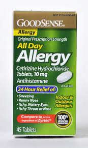 Goodsenseandreg All Day Allergy Cetirizine10 Mg Tablets 45 Count Case Pack 24 Goodsenseandreg All Day Allerg Allergies Allergy Tablets Allergy Medication