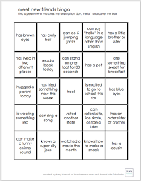 Meet New Friends Bingo Game Friend Bingo Bingo Meeting New Friends