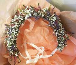 Scottish Heather Gypsophila And Lavender Flower Crown Flower Crown Bridesmaid Flower Crown Wedding Bridal Flower Crown