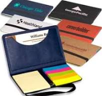 Eco-Friendly Business Card Holder with Memo Pad and Sticky Flags