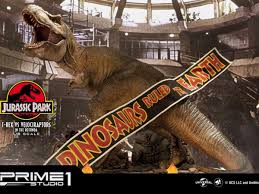 Big size jurassic wild life dinosaur toys tyrannosaurus rex world park dinosaur model action figures toy for kids boy gift. T Rex Saves The Day In New Jurassic Park Prime 1 Studio Statue