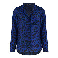 Evie Blue Leopard Print Daria Women S Blouse Lily And Lionel 110 Liked On Polyvore Featuring Tops Blo Leopard Print Shirt Leopard Blouse Clothes Design