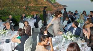 The Bride Enjoying Her Guests At The Wedding Reception In Italy At Villa Cheta Overlooking The Coast Of Italy Wedding Italian Wedding Reception Italian Wedding
