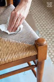 How I Changed The Color On Rush Seat Chairs Painted Dining Chairs Dining Chairs Diy Dining Chair Makeover
