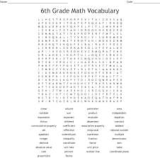Our printable grade 6 math worksheets delve deeper into earlier grade math topics (4 operations. Grade 6 Math Vocabulary Words Word Search Wordmint