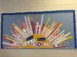 New Year New Choices Bulletin Board Ohs 2017 Middle School Bulletin Boards Book Bulletin Board School Bulletin Boards