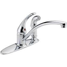 It is tall and accommodating, making filling pots and washing dishes a breeze. Delta B3310lf Foundations Kitchen Faucet With Spray Chrome Walmart Com Walmart Com