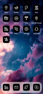 70 Black Aesthetic App Icon Covers For Ios 14 Home Screen In 2020 Black Aesthetic Find My Friends Homescreen