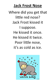 Itty Bitty Rhyme Jack Frost Nose Preschool Songs Fun Songs For Kids Poetry For Kids