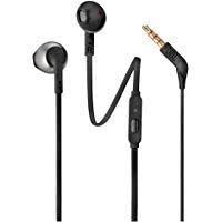 Jbl Tune 205 Pure Bass Metal Earbud Headphones With Mic Black Earbuds Earbud Headphones Wired Headphones