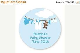 Clothesline It S A Boy Personalized Round Baby Shower Sticker Labels It S A Boy Baby Shower Stickers Available In 10 Different Sizes Baby Shower Stickers Baby Shower Party Planning Baby Shower Baskets