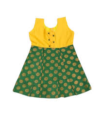 Pattu Pavadai New Born Baby Girl S Kids Banarasi Frock Yellow And Green 3 6 Months Pattupavadai Kids Frocks Design Baby Girl Dress Patterns Kids Gown