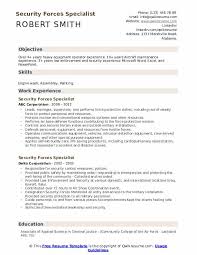 security forces specialist resume
