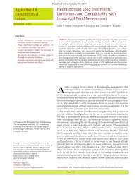 Utah state university extension and utah plant pest. Pdf Neonicotinoid Seed Treatments Limitations And Compatibility With Integrated Pest Management