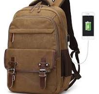 Amazon.com: Mochila de lona para laptop, mochila vintage ...