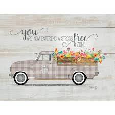 Gracie Oaks Stress Free Zone Vintage Truck Wall Decor In 2021 Vintage Truck Truck Art Truck Crafts