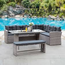 salon de jardin canape d angle en resine tressee 8 personnes kaouai en 2021 salon de jardin ensemble de jardin canape angle