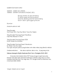 Guru selalu mempunyai masalah untuk membuat teks pengacara majlis. Doc Skrip Hari Guru Nemo Alisa Academia Edu