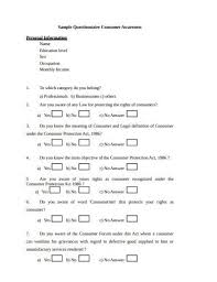 (a) to create awareness of consumer rights among. 4 Customer Awareness Questionnaire Templates In Pdf Doc Free Premium Templates