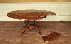 East west furniture dining table set, mahogany. Round Mahogany Dining Table Expands From 50 To 74 Inches